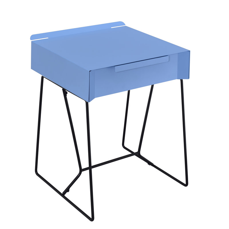 Isay End Table with Storage, Blue