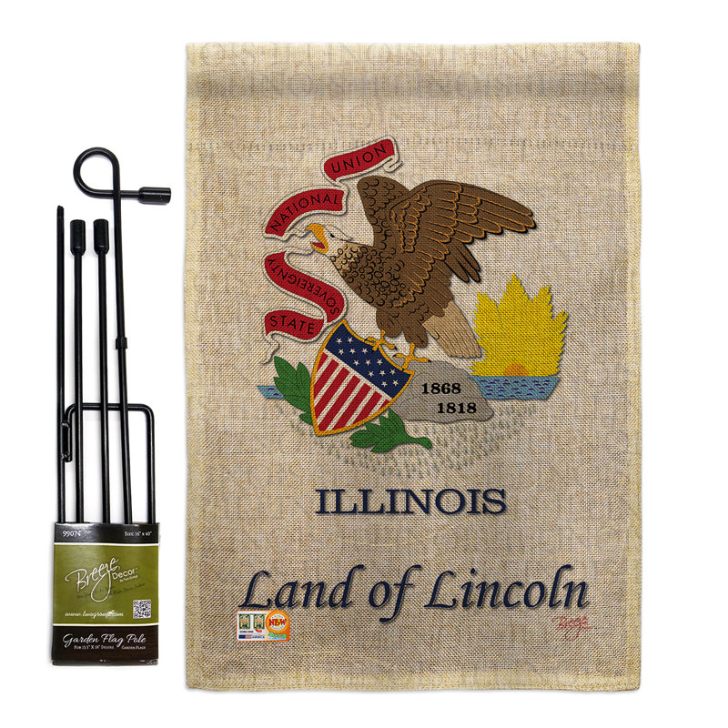 Double Sided 18.5 in. H x 13 in. W Burlap Flag set