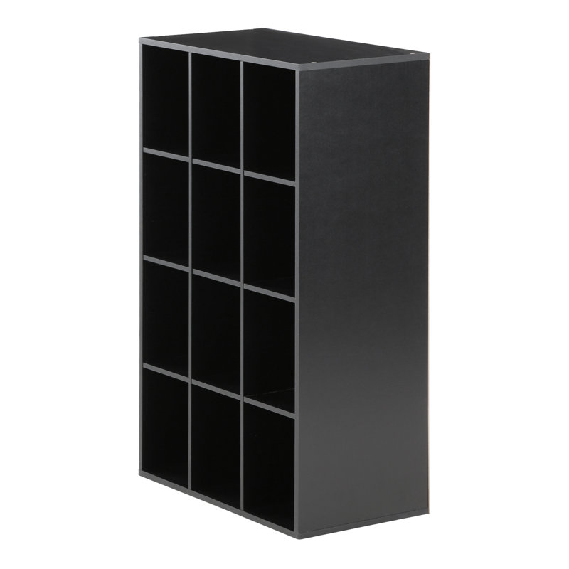 12 Pair Stackable Shoe Storage Cabinet, Black