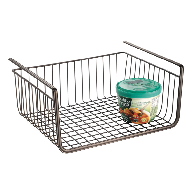 Bronzed Black Metal Under Shelf Storage Basket Organizer