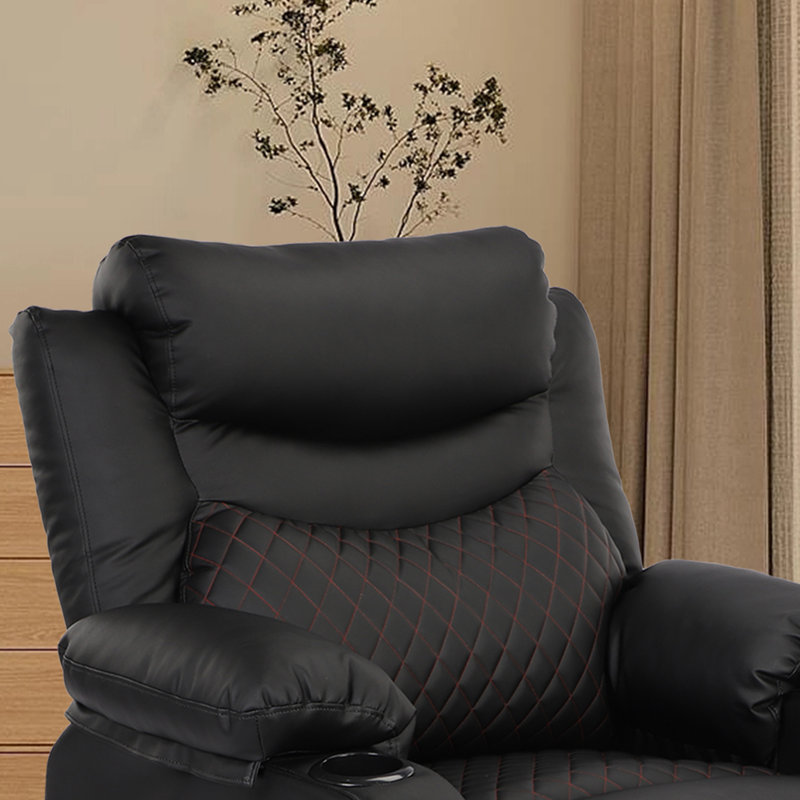 Fauteuil inclinable manuel standard de 36,43 po, Velours noir