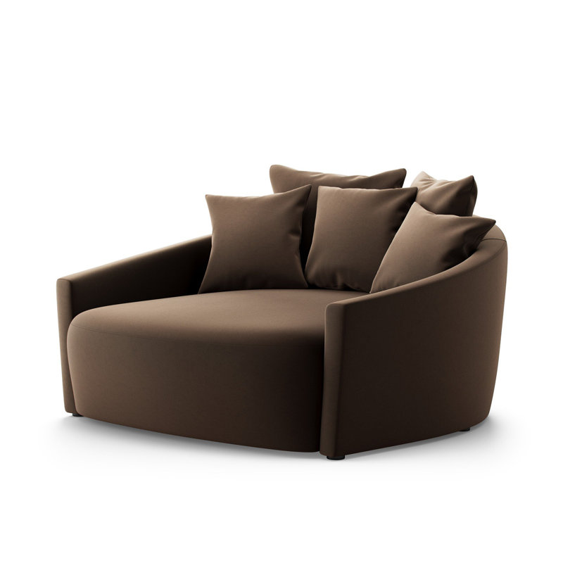 Causeuse incurvée de 62 po Esmeray, Tissage haute performance Henry Coffee Crypton