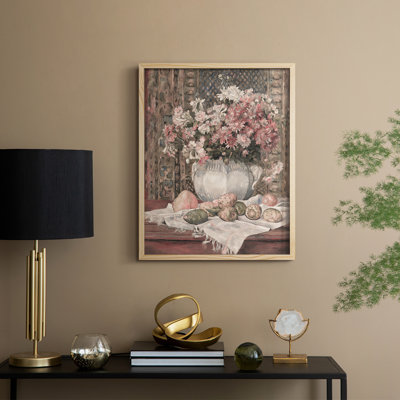 Reproduction florale vintage avec encadrement CCL XXXV - bois massif