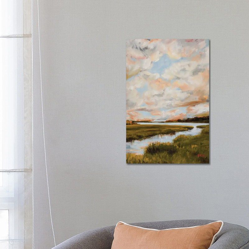 Warm Clouds Over The Marsh by April Moffatt iCanvas, 26" H x 18" W x 1.5" D, Wrapped Canvas