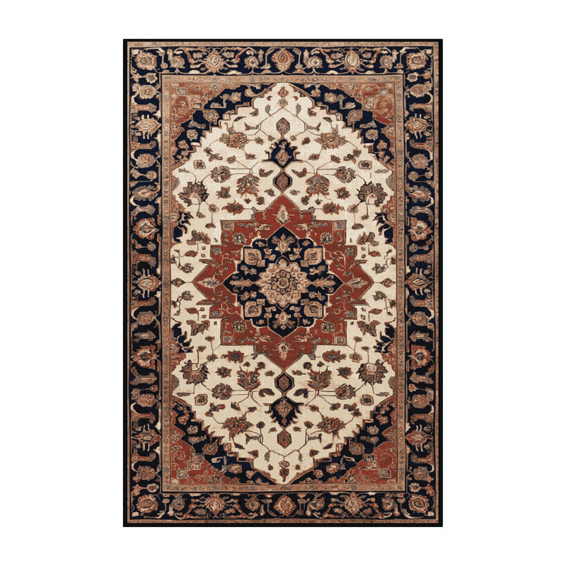 Machine Washable Persian Brown Area Rug, Rectangle 2' x 3'