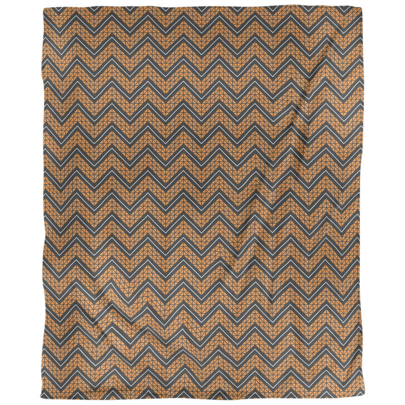 Tissu décoratif à la main, Coton peigné pima, L 54 po x l 36 po, Orange