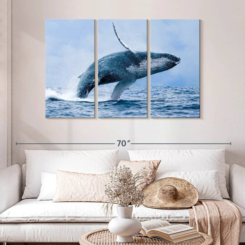 Brampt Leaping Humpback Whale, 32" H x 50" W