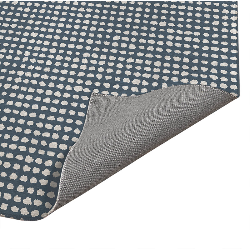 Tapis de cuisine anti-dérapant léger Grunge Row, Bleu, Rectangulaire 2 pi x 3 pi