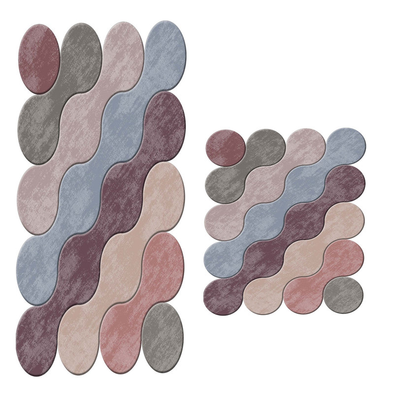 Premium Bathmat Set (2 Pieces), 100% Polyester, 19.7 x 23.6 inches & 23.6 x 39.4 inches | 1300 g/m², 0.4 in Pile Height | Non-Slip Underside, Antibacterial, Machine Washable | Ideal for Stylish Bathroom Décor