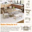 Ensemble de table de salle à manger en bois 6 pièces, ensemble de table de cuisine avec un banc et 4 chaises