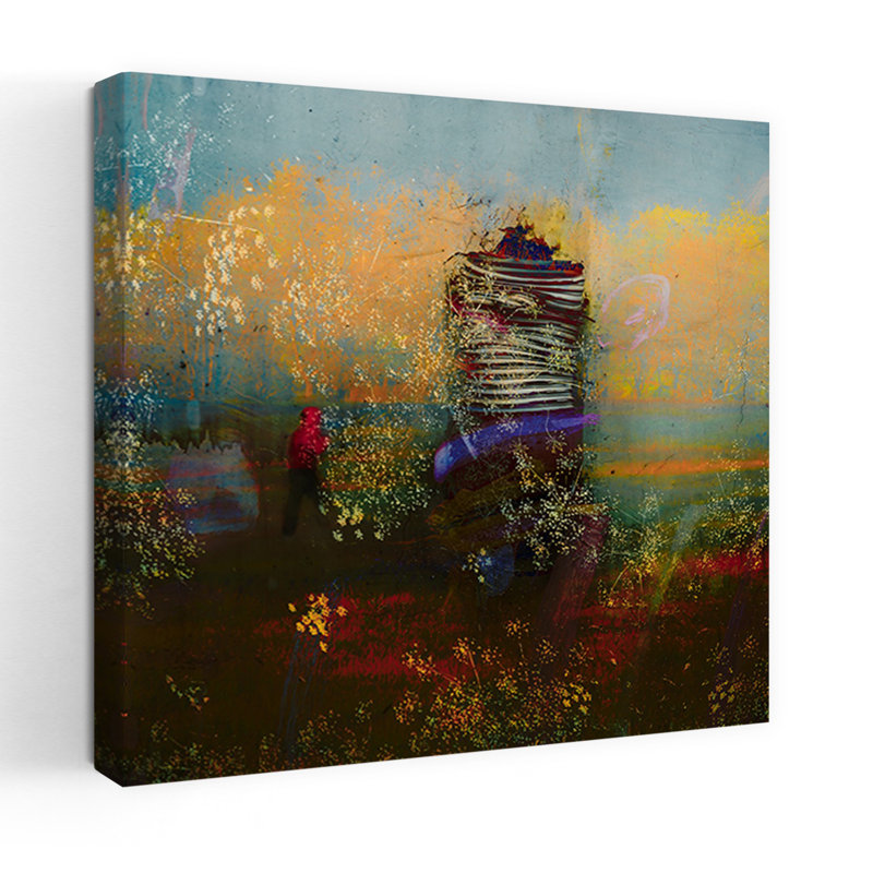 «Sophia's Garden», art mural contemporain abstrait, H 36 po x l 36 po