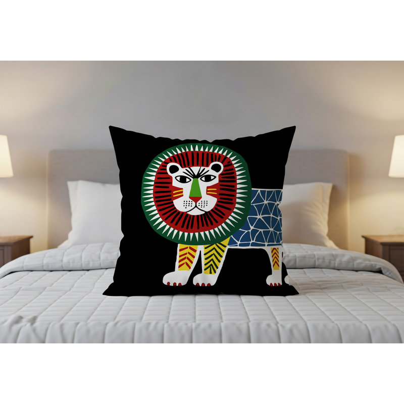 Coussin Angry Lion Folksy, 20 x 20