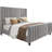 Tole Velvet Queen Size Upholstered Platform Bed with Vertical Channel Tufted Headboard,Gray-662393763-662393790