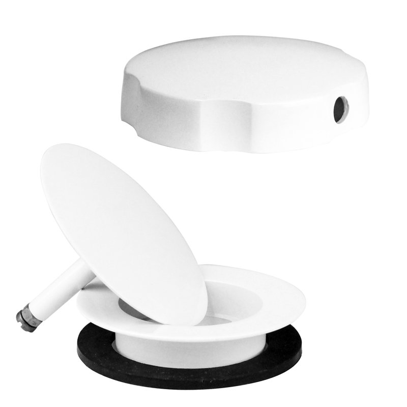 Garniture de bonde escamotable pour baignoire à câble 35 "avec trop-plein rotatif et raccords en ABS Sch. 40