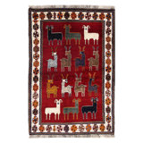 Fine Hand Knotted Persian Shiraz rug 4.3"x 6'4"