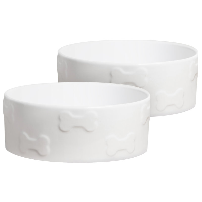 Manor Anti-Skid Pet Bowl, White, Medium (2.75 cups / 22 fluid oz)