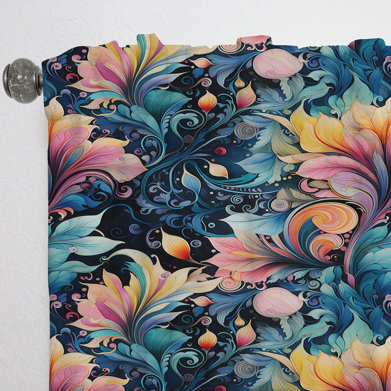Motif cachemire Watercolor Dreams Paisley II - Rideau floral obscurcissant - 1 panneau, L 52 po x L 63 po