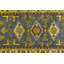 Tapis bleu / brun en laine noué à la main