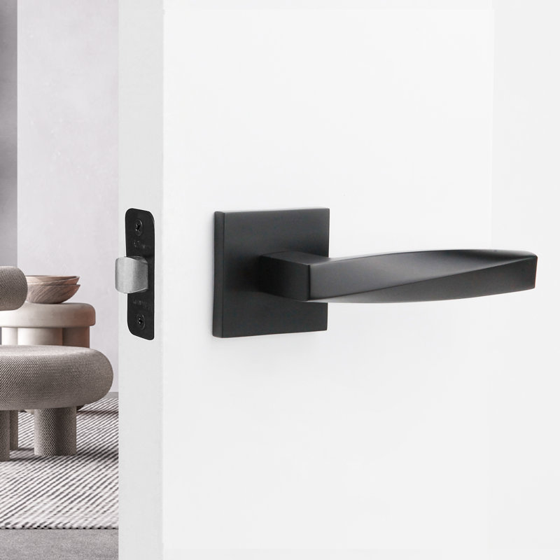 Poignée de porte Convex Matte Bed / Bath & Hall / Closet, Noir mat, Gauche, Intimité