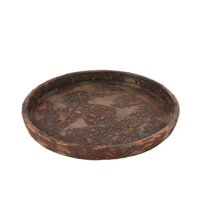 PLATE FLOWERPOT TERRA BROWN/RUST