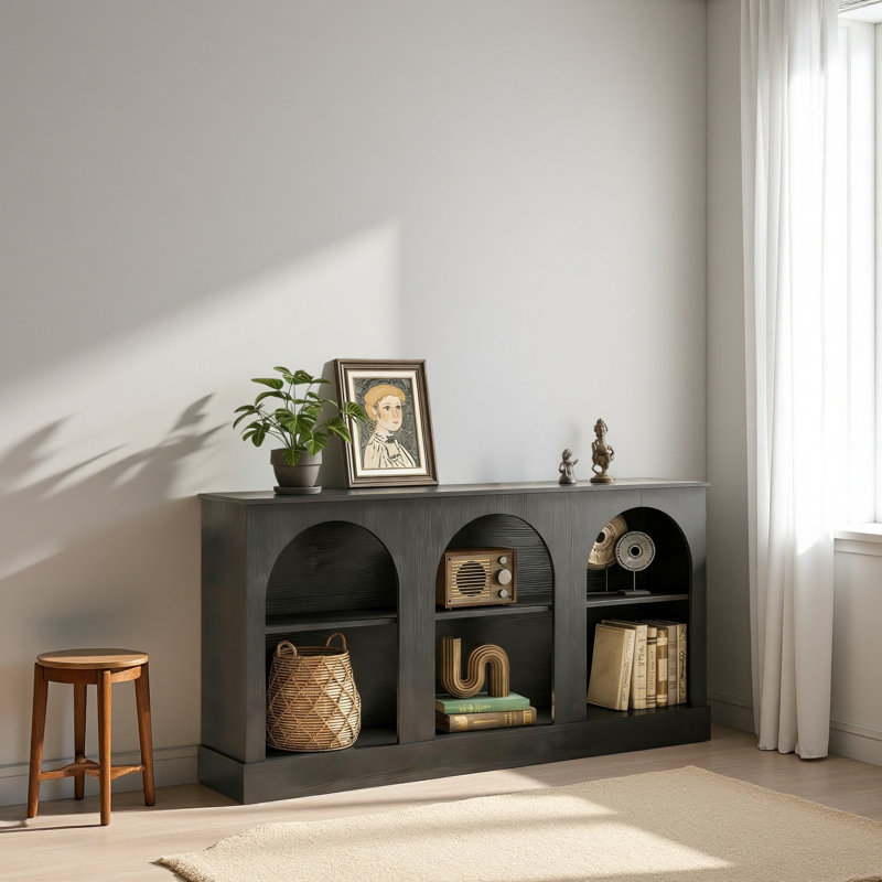 Rustic Side Table,Practical Entryway Table,Console Table, Black