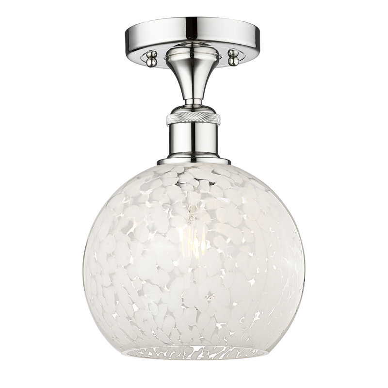 Edison - Adreann - Plafonnier semi-encastré 1 lumière, H 10,13 po x l 8 po x P 8 po, Chrome poli