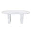 Table de salle à manger ovale avec plateau en marbre et base robuste-1077903683