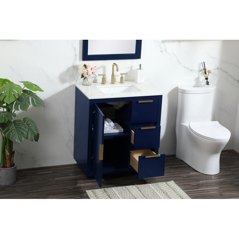 Ensemble de meuble-lavabo simple 30 po Broadlands, Bleu