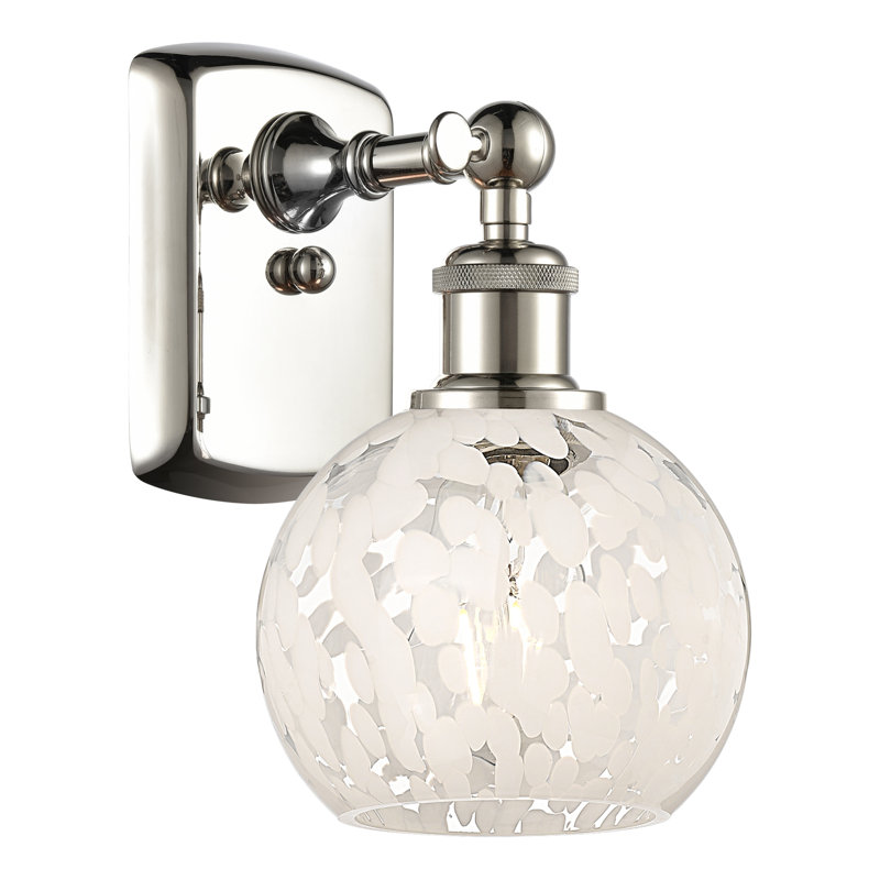 Berganzo Steel Armed Sconce, 9" H x 6" W x 7.13" D, Polished Nickel