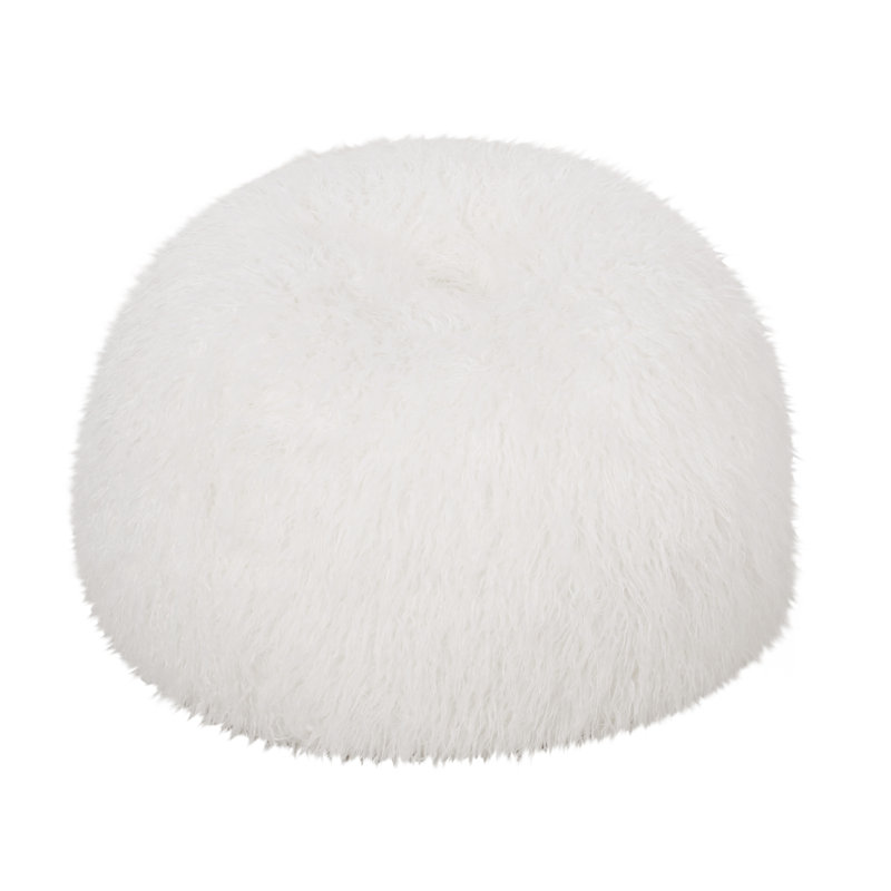 Sac à billes standard en fausse fourrure, Blanc
