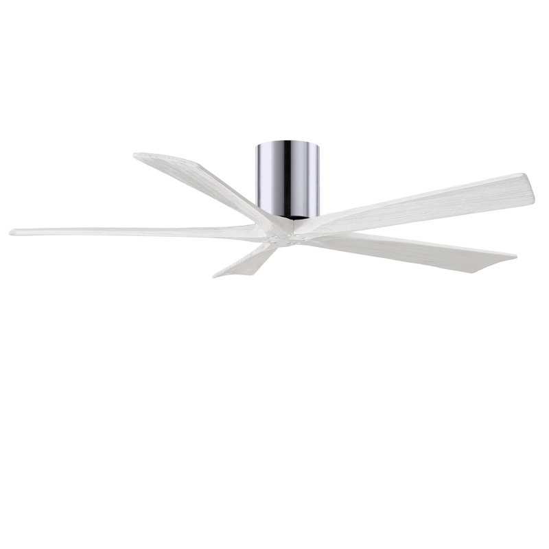 Ventilateur à pales encastré 5 pales Irene, Chrome poli, Blanc mat, Finition du boîtier du ventilateur