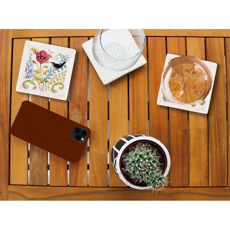 Ensemble de 4 assiettes de jardin brodées