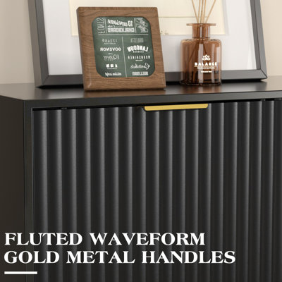 Modern Industrial TV Stand Media Console – Wood & Metal Frame, Open Storage & Cable Management