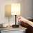 14.6'' Black Moden Bedside Table Lamp with Charging Ports & Pull Chain 