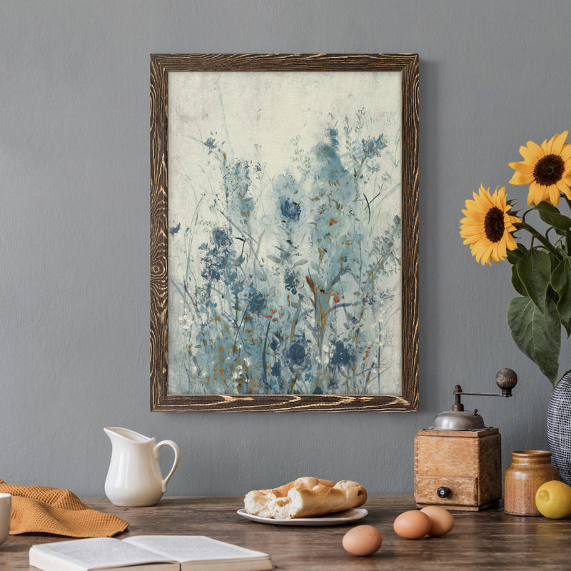 Toile encadrée de qualité supérieure AU CH Blue Spring II - prête à être accrochée, H 17 po x l 20 po x P 1 po, Noyer