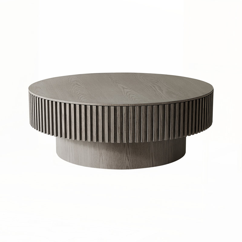 Table basse ronde avec rangement