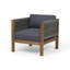 Fauteuil club moderne avec tissage en corde de rotin et bois d'acacia