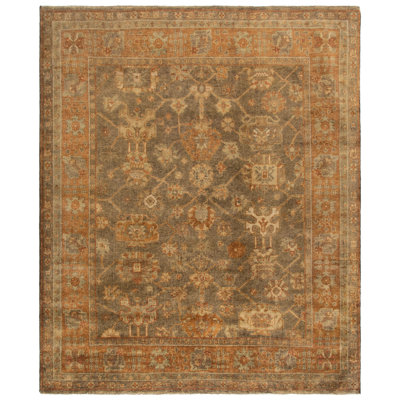 Oushak Oriental Hand-Knotted Wool Brown/Rust Area Rug