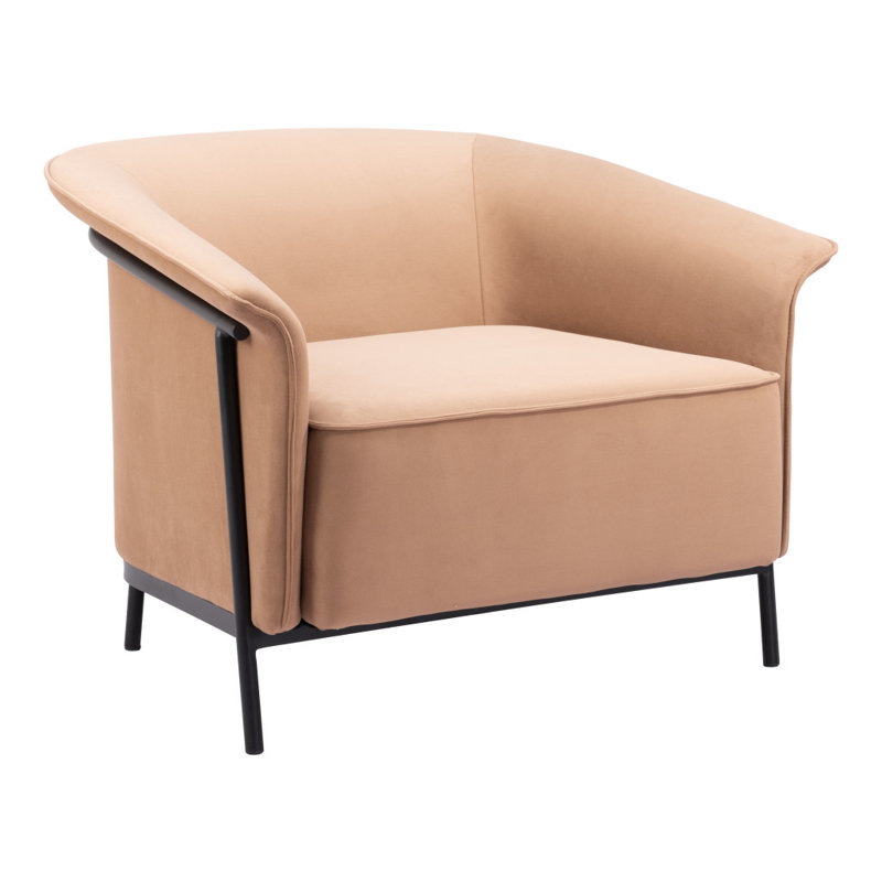 Fauteuil rembourré 35 po brun clair et noir