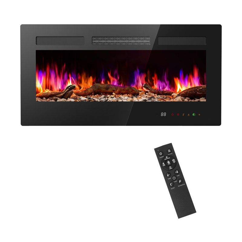Chaufferette électrique encastrée ou murale avec télécommande, H 36 po x l 18,1 po x P 4 po