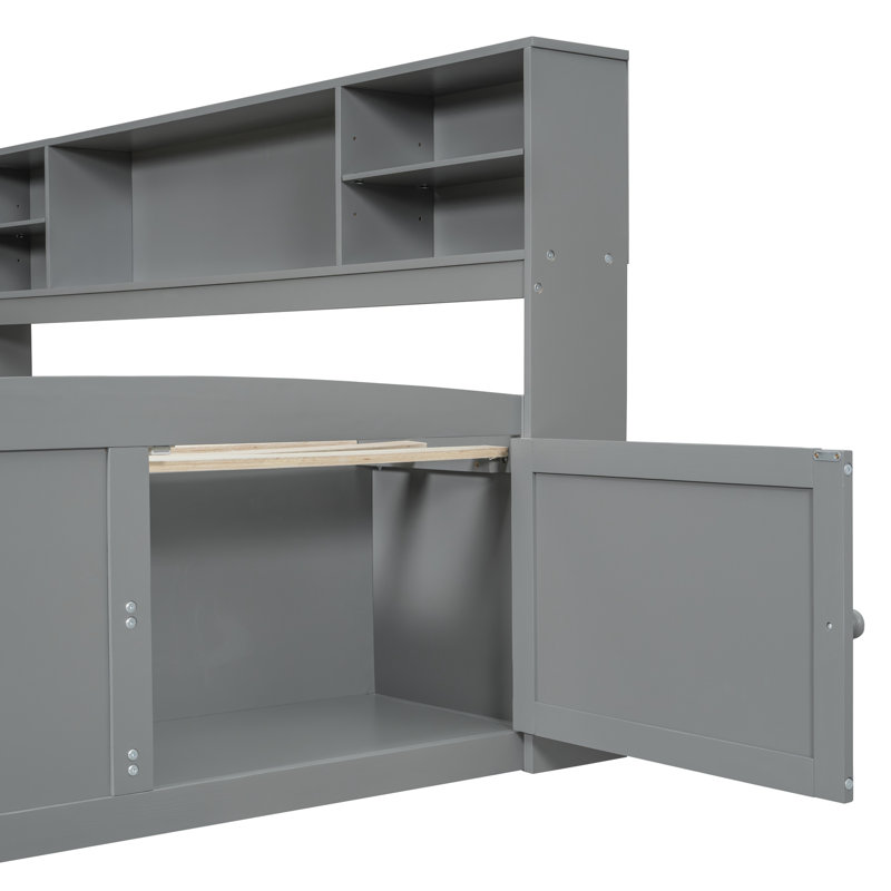 Lits pour enfants en bois pleine grandeur, Gris
