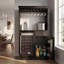 Bar 64,5 "H noir avec support et tiroir en verre