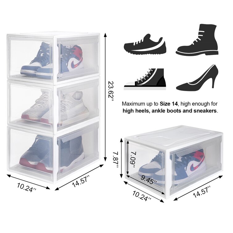 The Twillery Co.® 24 Pack Shoe Storage Box, Plastic Foldable Shoe