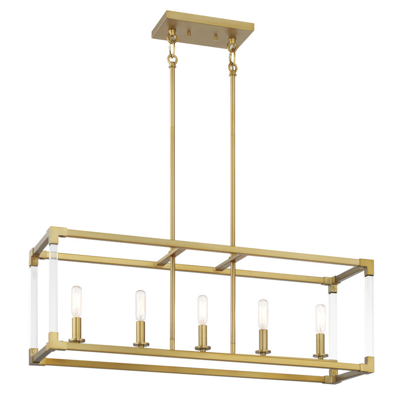 Swindon 5 - Light Soft Brass Kitchen Island Pendant