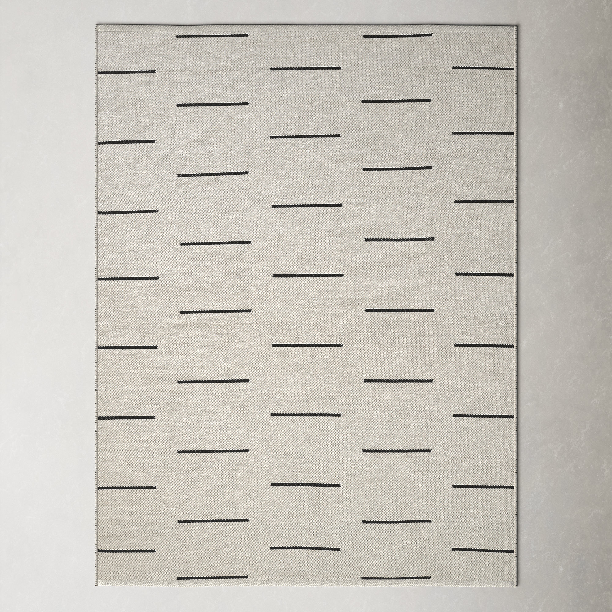 Malmo Handmade Recycled P.E.T Ivory/Black Indoor/Outdoor Rug, Rectangle 9' x 12'