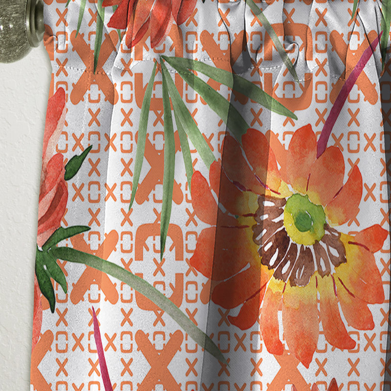 Rideau simple occultant Floral Mid-Century, L 52 po x L 95 po