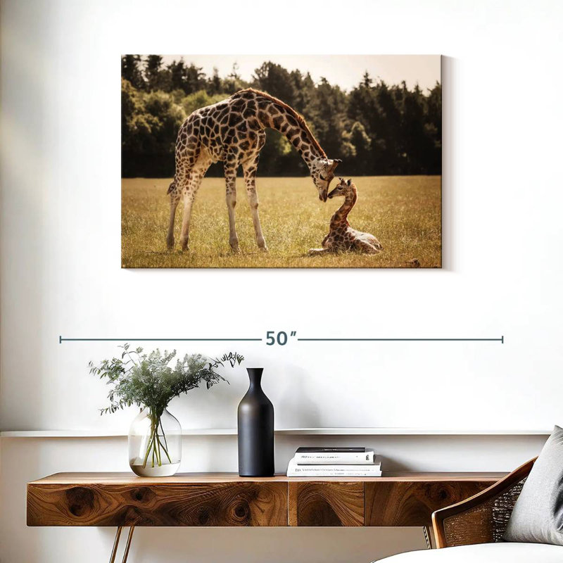 Brampt Loving Giraffes, 24" H x 36" W