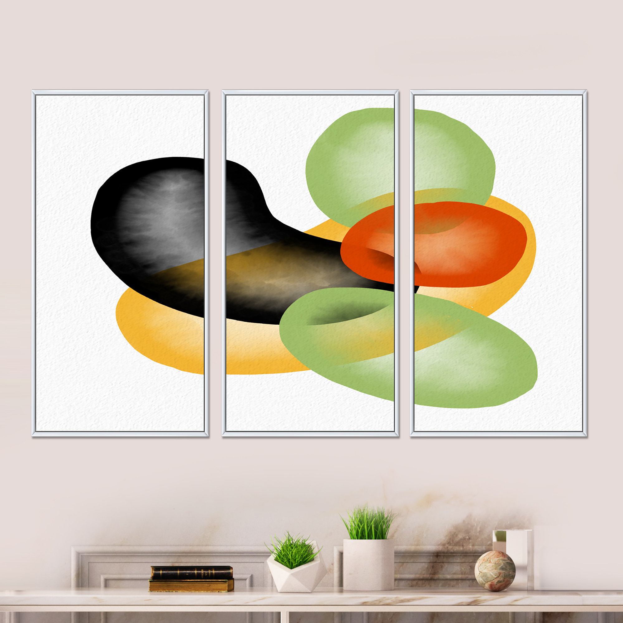 George Oliver Colourful Minimal Organic Shapes III - Modern Framed ...