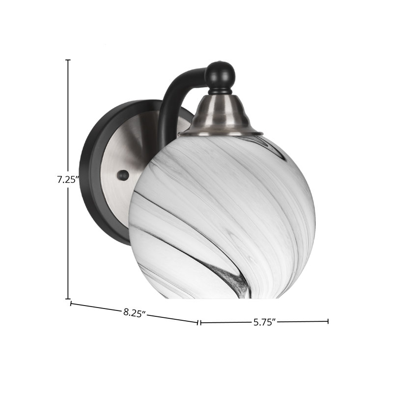 Ahern 1-Light Wall Sconce, Matte Black/Brushed Nickel