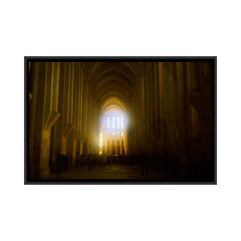 « cathedral, alcobaca, portugal », reproduction de photo sur toile, H 8 po x l 18 po x P 26 po, Toile avec cadre noir